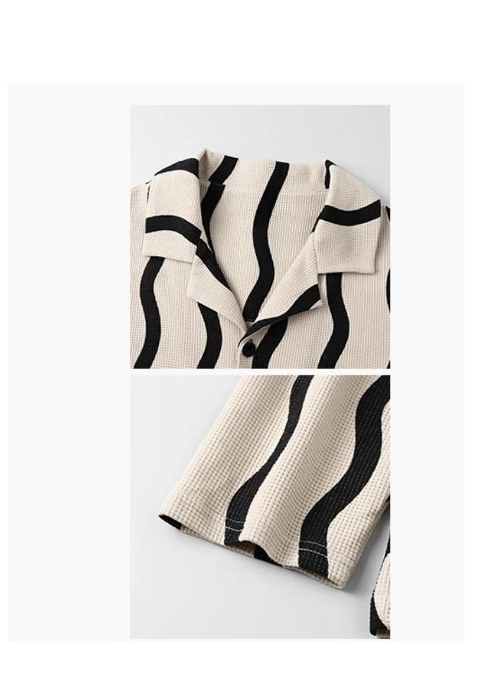 MIIOW Men's Pure Cotton Casual Long Sleeved Pants Home Suit Can Be Worn Outside - Image 3