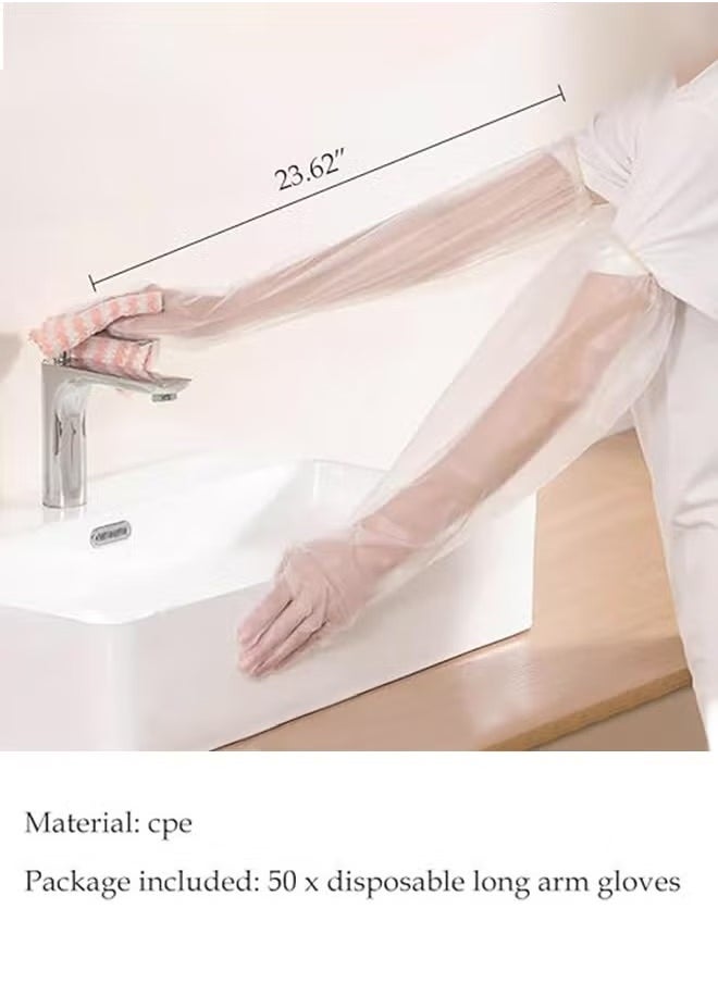 Generic 20pcs Disposable Long Arm Gloves with Elastic Cuff 23.6inch Household Cleaning Gloves Thick Kitchen Dishwashing Gloves Food Handling Gloves Vegetable Washing Gloves  - Image 5