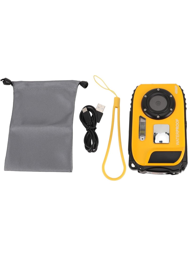 AIWANTO Underwater Digital Camera 48MP with 1080P Video, 16X Zoom, Auto Focus & Anti-Shake – Waterproof Compact Camera for Diving, Snorkeling & Travel (Yellow) - Image 5