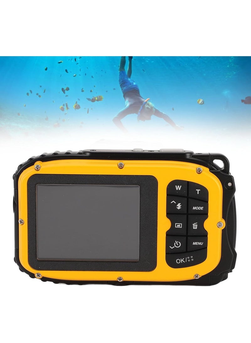 AIWANTO Underwater Digital Camera 48MP with 1080P Video, 16X Zoom, Auto Focus & Anti-Shake – Waterproof Compact Camera for Diving, Snorkeling & Travel (Yellow) - Image 3
