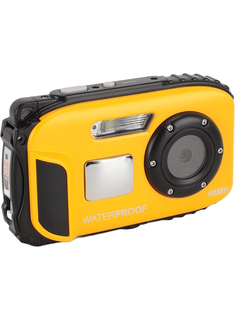 AIWANTO Underwater Digital Camera 48MP with 1080P Video, 16X Zoom, Auto Focus & Anti-Shake – Waterproof Compact Camera for Diving, Snorkeling & Travel (Yellow) - Image 1