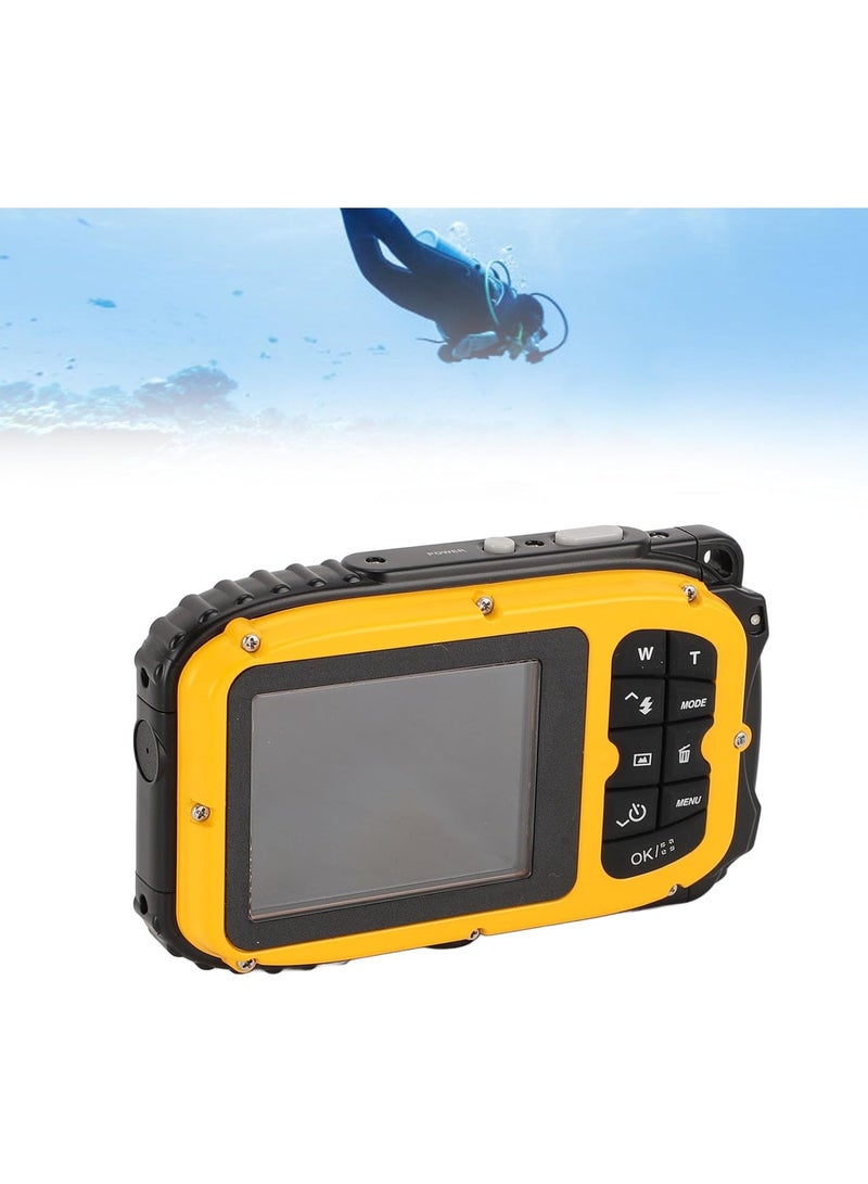 AIWANTO Underwater Digital Camera 48MP with 1080P Video, 16X Zoom, Auto Focus & Anti-Shake – Waterproof Compact Camera for Diving, Snorkeling & Travel (Yellow) - Image 4
