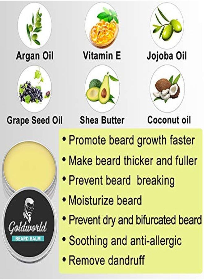 GoldWorld - Beard Growth Kit,Beard Grooming Kit W/2 Packs Beard Wash/Shampoo,Beard Growth Oil,Beard Balm,Beard Wash,Brush,Comb,Scissor,Storage Bag,E-Book,Beard Care & Trimming Kit Gifts For Men Him - Image 1