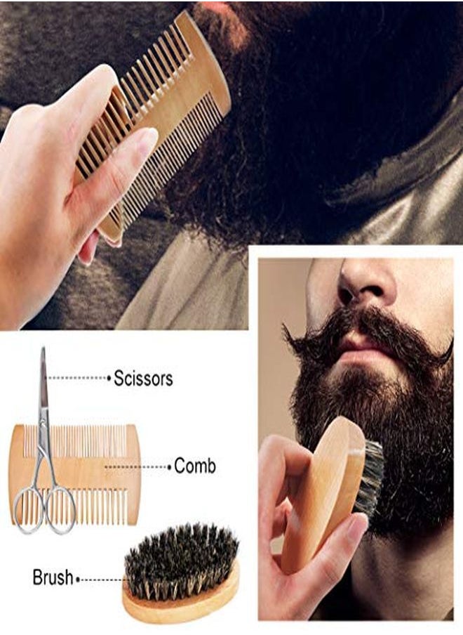 GoldWorld - Beard Growth Kit,Beard Grooming Kit W/2 Packs Beard Wash/Shampoo,Beard Growth Oil,Beard Balm,Beard Wash,Brush,Comb,Scissor,Storage Bag,E-Book,Beard Care & Trimming Kit Gifts For Men Him - Image 1