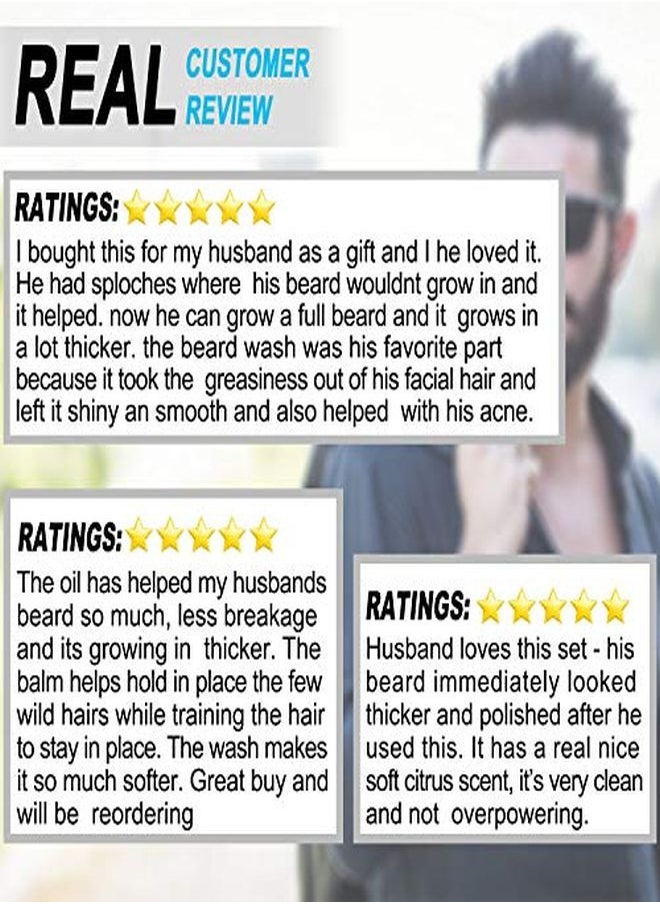 GoldWorld - Beard Growth Kit,Beard Grooming Kit W/2 Packs Beard Wash/Shampoo,Beard Growth Oil,Beard Balm,Beard Wash,Brush,Comb,Scissor,Storage Bag,E-Book,Beard Care & Trimming Kit Gifts For Men Him - Image 1