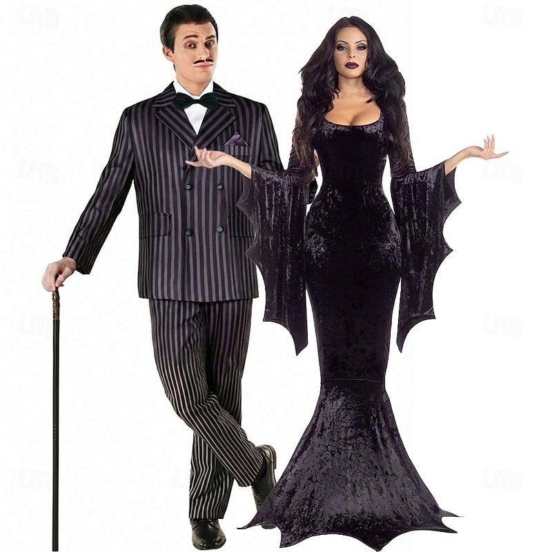 Y&D Gothic Horror Dark Academia Suits & Blazers Halloween Group Couples Costumes Gothic for Couple's Men's Women's Adults Kids Halloween Carnival - Image 2