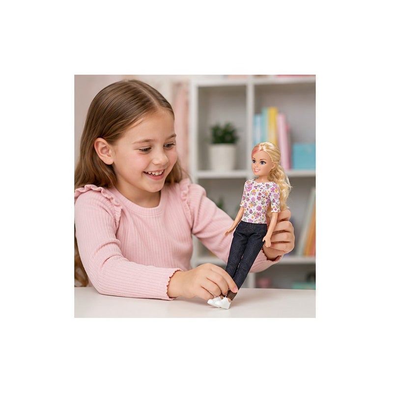 Simba Dream Doll: Fashion Doll Toy for Girls, Blonde Doll with Floral Top and Dark Jeans - Image 3