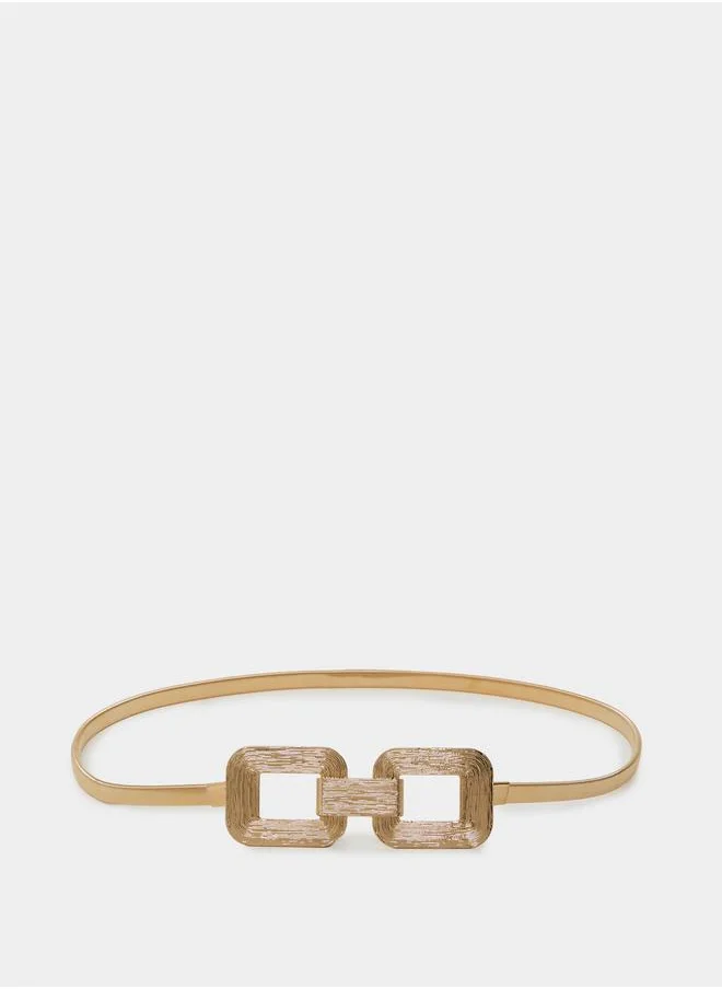 ستايلي Metallic Buckle Detail Belt