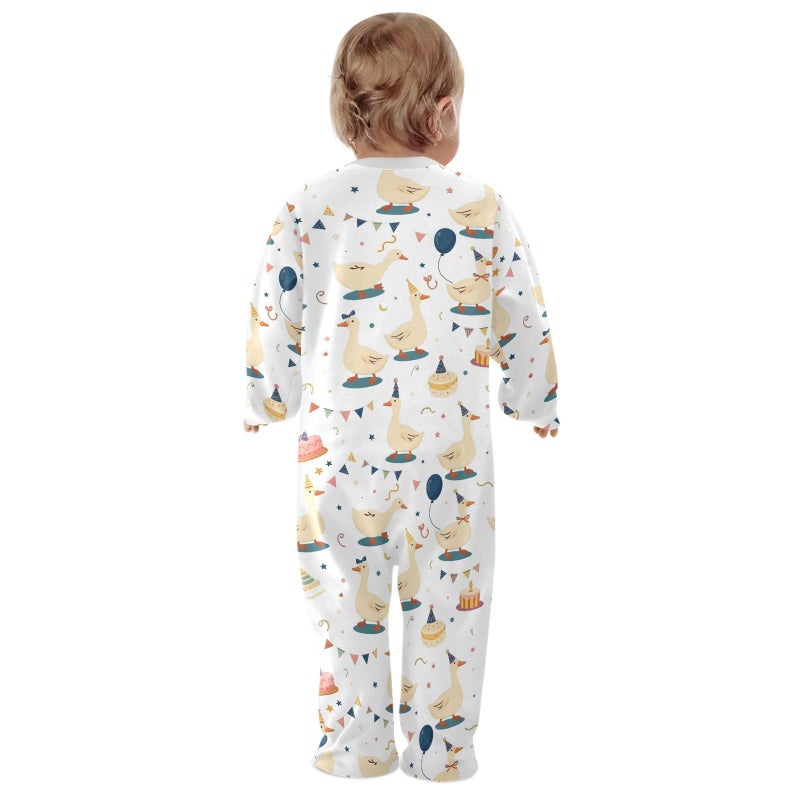 Dussdil Birthday Goose Duck Cakes Baby One-Piece Footies Newborn Rompers Pajamas Cotton Footed Pjs for Sleep Play Boys Girls 3M Multicolor - Image 5