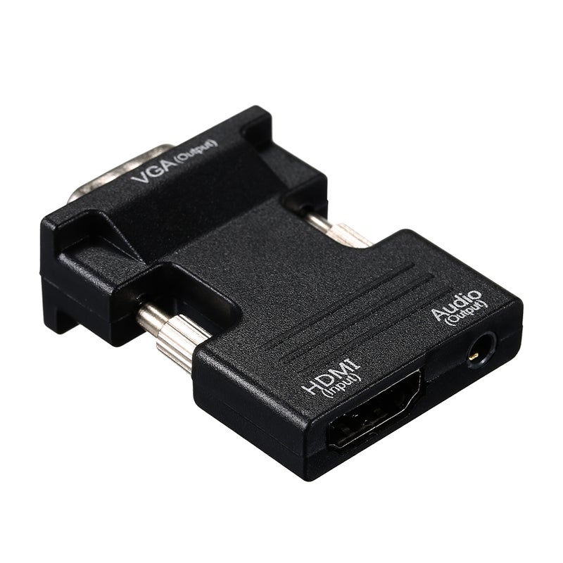 HD Male to VGA Female Adapter with 3.5mm Audio Port Support 1920*1080 Resolution Independent Audio Output Small Size Black - Image 5