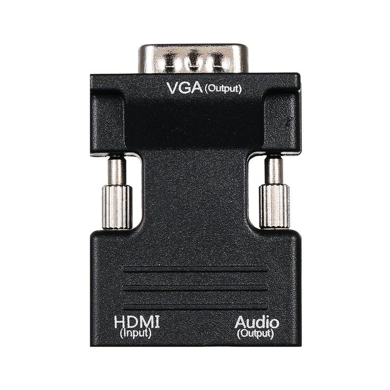 HD Male to VGA Female Adapter with 3.5mm Audio Port Support 1920*1080 Resolution Independent Audio Output Small Size Black - Image 2