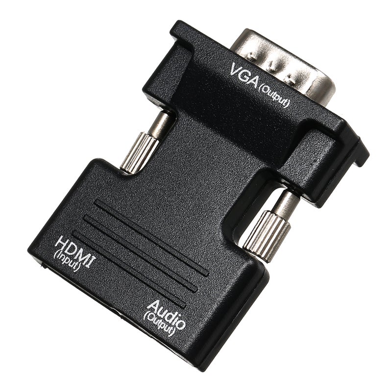 HD Male to VGA Female Adapter with 3.5mm Audio Port Support 1920*1080 Resolution Independent Audio Output Small Size Black - Image 4
