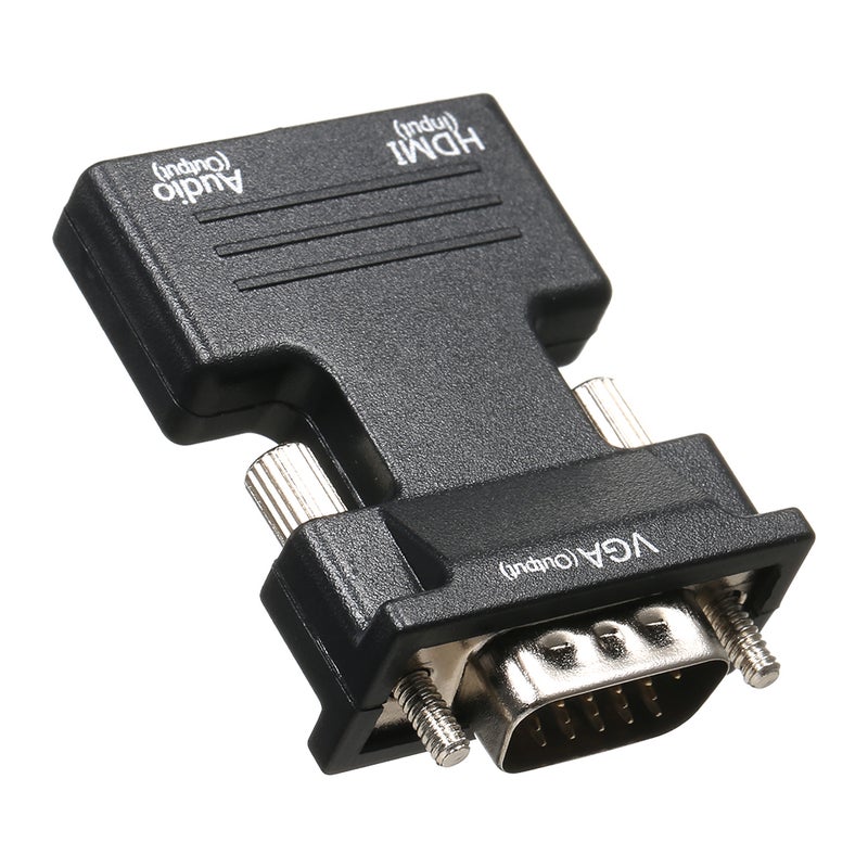 HD Male to VGA Female Adapter with 3.5mm Audio Port Support 1920*1080 Resolution Independent Audio Output Small Size Black - Image 3