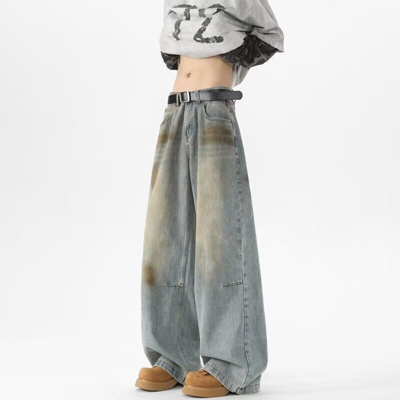 Unisex Classic Denim Jeans Loose Fit Daily Outdoor Wear - Image 1
