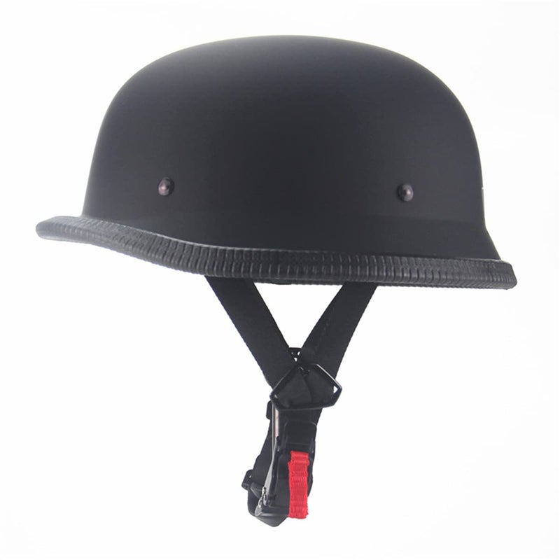 German Style Motorcycle HelmetAdult Half Helmet Open Face DOT Approved Motorcycle Cruiser Scooter Cool Helmet XXLarge Matte Black