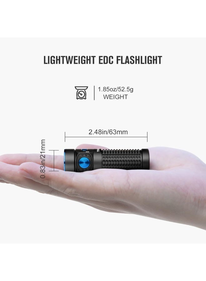 OLIGHT Baton 4 EDC 1300 Lumens Rechargeable LED Small Torch, Pocket Flashlight with Micro-Perforated Indicator for Outdoors, Indoors and Emergency (Black) - Image 3