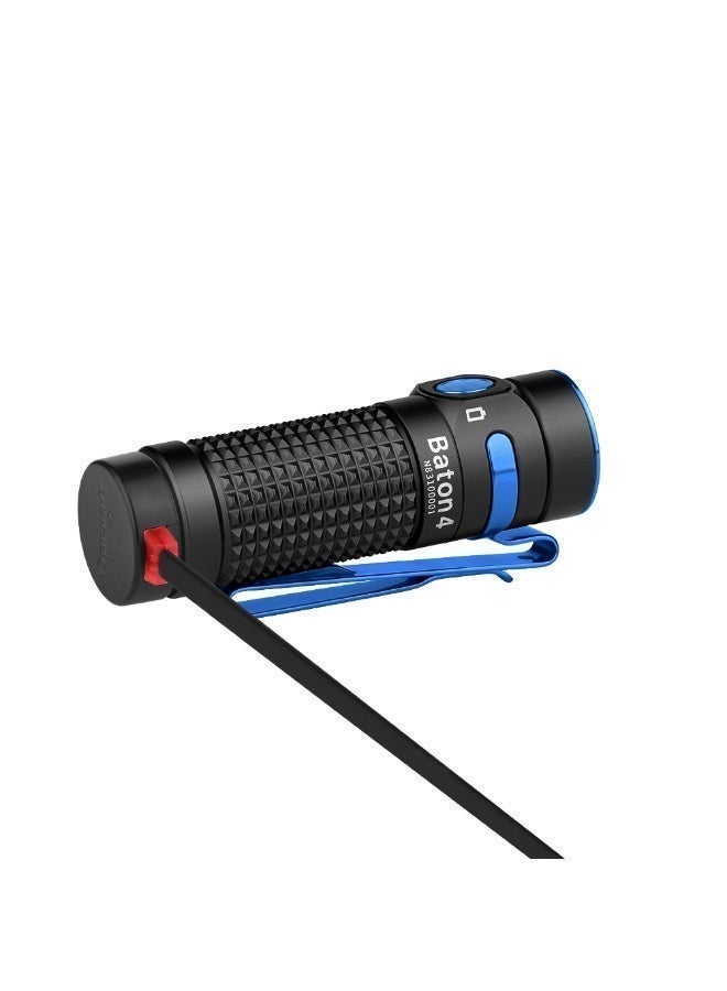 OLIGHT Baton 4 EDC 1300 Lumens Rechargeable LED Small Torch, Pocket Flashlight with Micro-Perforated Indicator for Outdoors, Indoors and Emergency (Black) - Image 5