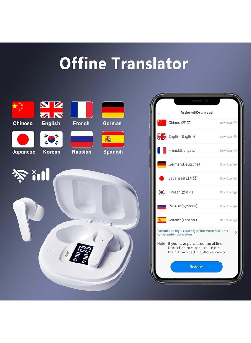 سماعات أذن Bluetooth للترجمة، سماعات شاملة تدعم 144 لغة ولهجة، سماعات ترجمة فورية وتقنية إلغاء الضوضاء للأعمال والسفر. - Image 4