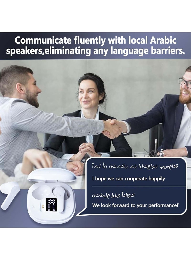 سماعات أذن Bluetooth للترجمة، سماعات شاملة تدعم 144 لغة ولهجة، سماعات ترجمة فورية وتقنية إلغاء الضوضاء للأعمال والسفر. - Image 3
