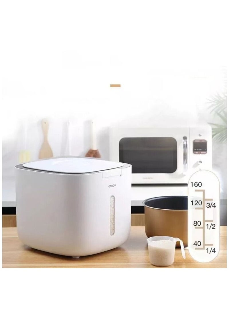Lady Kitchen Rice container with a capacity of 5 kg, sealed and moisture-resistant, white / gray frame - Image 5