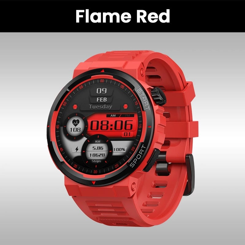 زيبليز ساعة ذكية Zeblaze Ares 3 Plus 1.43'' HD Amoled Display Voice Calling Smartwatch 3D Interactive Health&Fitness Tracking Smart Watch, Flame Red - Image 1