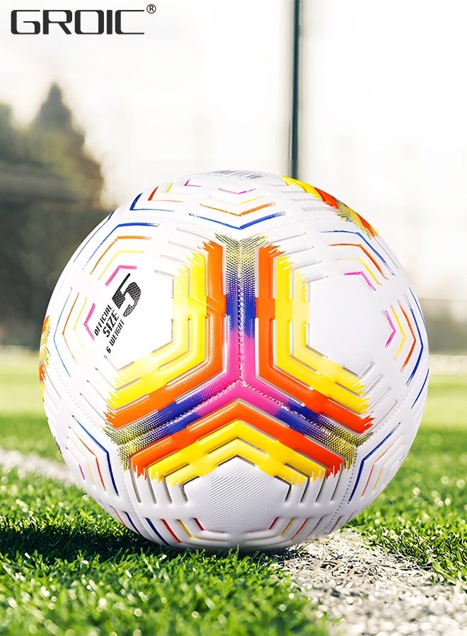 GROIC Soccer Ball Size 3，Football with Star Pattern Official Size Soccer Balls for Training,Playing,Waterproof Professional Outdoor Indoor and Match Balls - Image 1