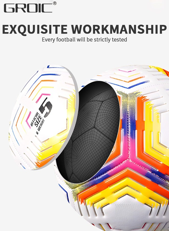GROIC Soccer Ball Size 3，Football with Star Pattern Official Size Soccer Balls for Training,Playing,Waterproof Professional Outdoor Indoor and Match Balls - Image 3