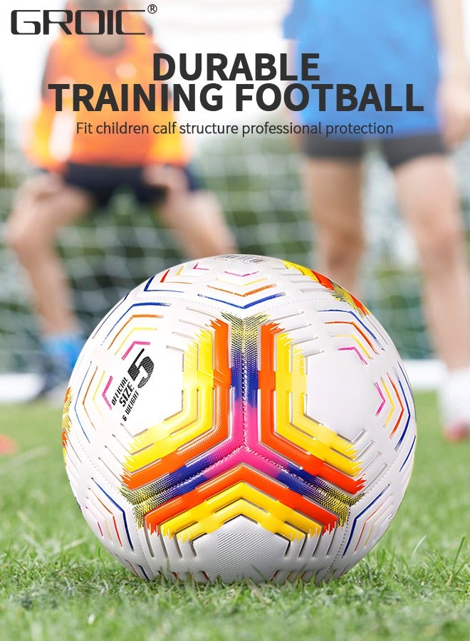 GROIC Soccer Ball Size 3，Football with Star Pattern Official Size Soccer Balls for Training,Playing,Waterproof Professional Outdoor Indoor and Match Balls - Image 4