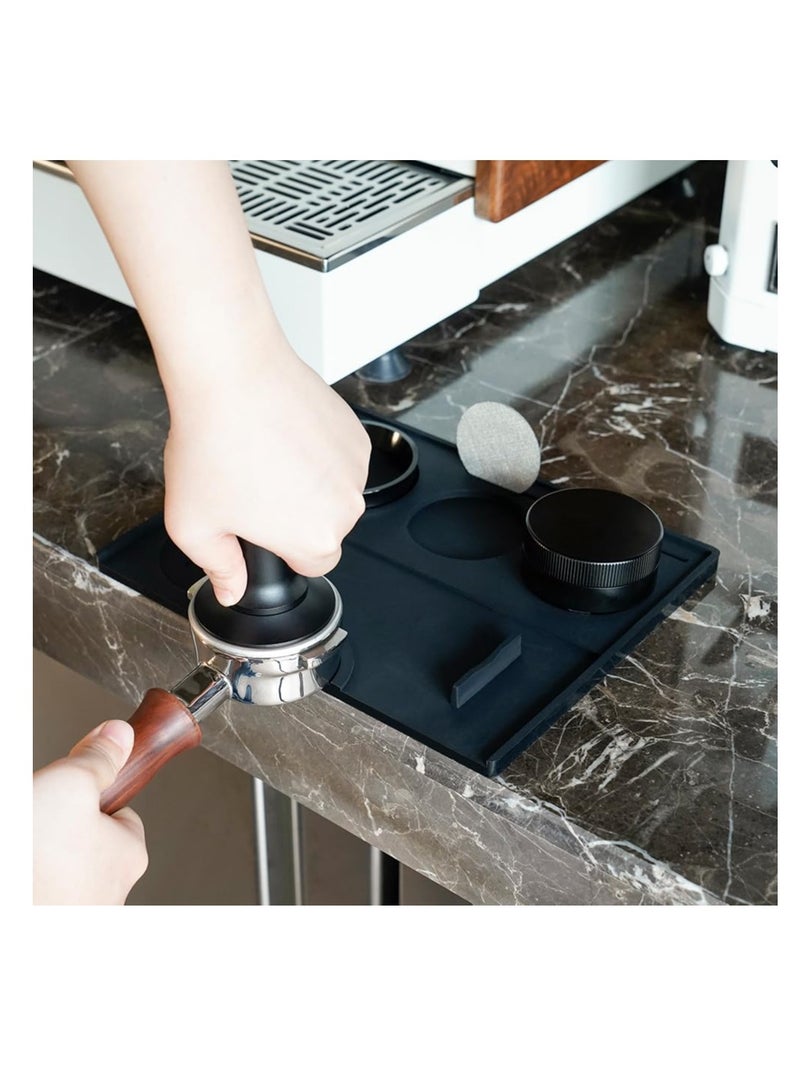 SYOSI Espresso Tamping Mat, Food Grade Silicone Coffee Tamp Mat, Coffee Accessory Tool, Non-Slip Espresso Tamper Station, Espresso Accessories Tool for Baristas Tool Home Kitchen Bar Coffee Shop - Image 5