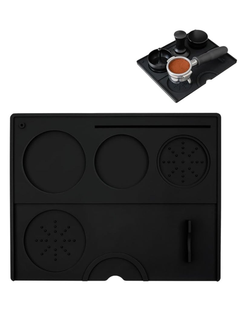 SYOSI Espresso Tamping Mat, Food Grade Silicone Coffee Tamp Mat, Coffee Accessory Tool, Non-Slip Espresso Tamper Station, Espresso Accessories Tool for Baristas Tool Home Kitchen Bar Coffee Shop - Image 1