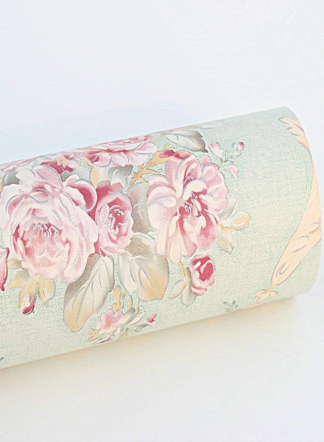 UPREDO Vintage Floral Self Adhesive Wall Paper Shelf Liner Funitures Dresser Drawer Cabinet Decor Paper (Green, 17.7inchX100inch(8.2Ft)) - Image 4