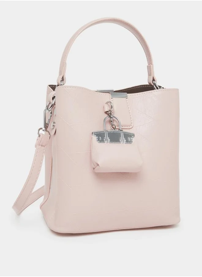 ستايلي Styli Plain Bucket Bag with Removable Shoulder Strap