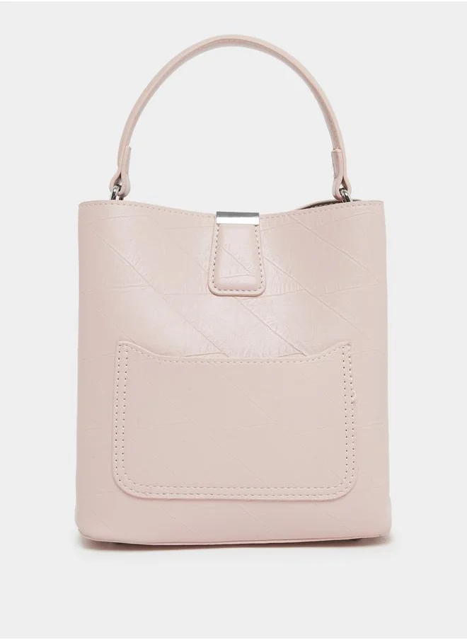 ستايلي Styli Plain Bucket Bag with Removable Shoulder Strap