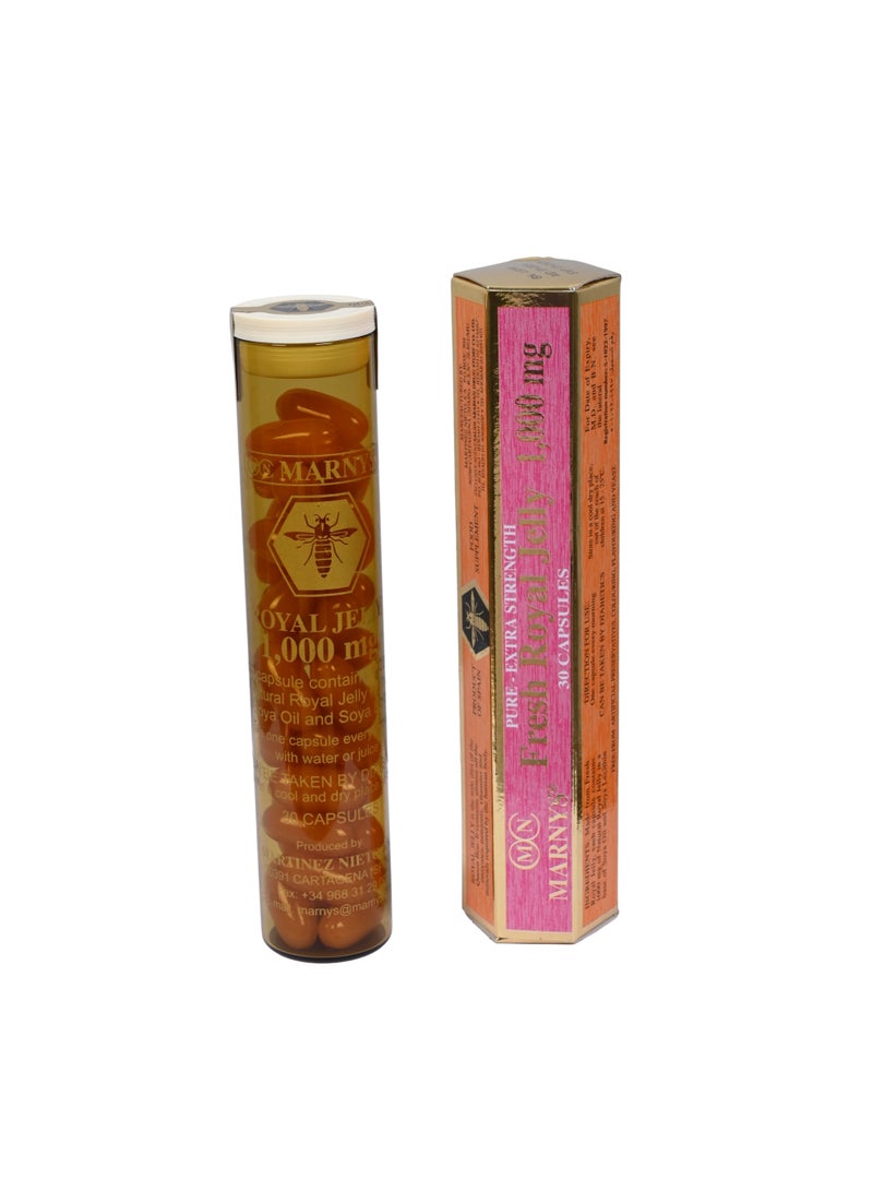مارنيز رويال جيلى طازج ١٠٠٠ مجم - ٣٠ كبسولة - عسل ملكي طازج - Image 2