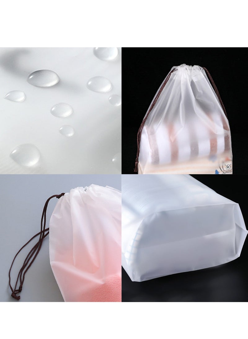 حقيبة تنظيم تخزين أحذية السفر حقائب تخزين الغسيل مع رباط، أبيض، طقم من 20 قطعة - Image 2