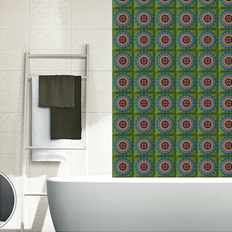 Peel And Stick Tiles: 8 Inch PVC Material, Tasteless Non Formaldehyde - High Definition Traditional Tile Images, Easy Apply Removable Wall Decals For Kitchen Bathroom Rental Home Decor - Image 5
