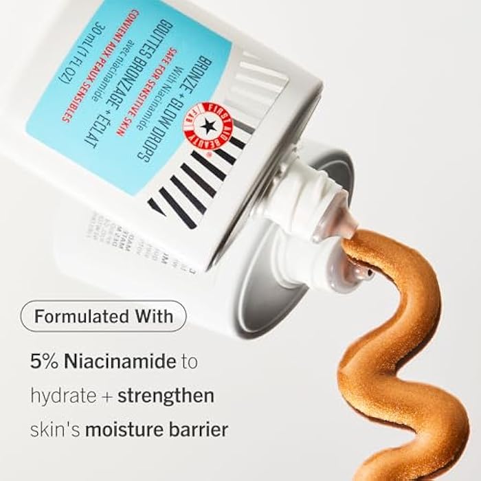 First Aid Beauty - Bronze + Glow Drops with Niacinamide, Visibly Evens Skin Tone, Blurs Pores and Hydrates for 24 hours with a Bronze Kiss of Color, Non-Comedogenic, Safe for Sensitive Skin, 1 oz - Image 4