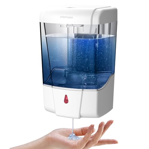 interhasa! interhasa Automatic Soap Dispenser Wall Mount 20oz Refillable Liquid Hand Sanitizer Dispenser Commercial Soap Dispenser for Bathroom Support Liquid Gel