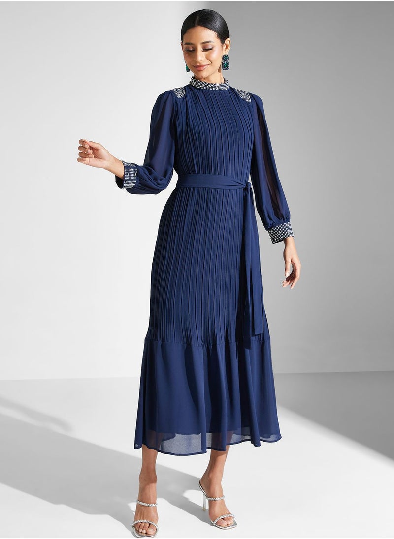 Khizana - Pleated Detail Dress - Image 1