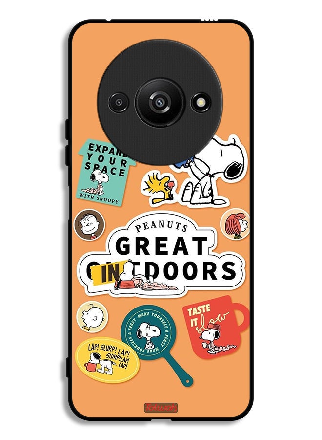 Tolwak Xiaomi Redmi A3 4G Protective Case Cover Peanuts Stickers - Image 1