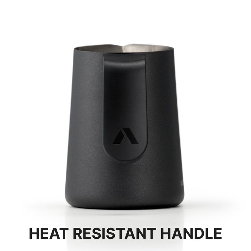 Subminimal Flowtip Milk Jug | Stovetop Milk Frothing  Foaming Pitcher For Premium Barista-Style Coffee At Home | Cappuccino & Latte Art Pouring Jug With Ergonomic Heat Resistant Handle | 450Ml  Black - Image 2