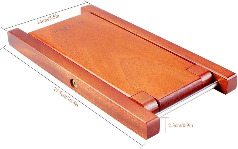 KingPoint Solid Beech Wood Guitar Footstool 4 Adjusatble Height Levels (Rose Wood) - Image 3