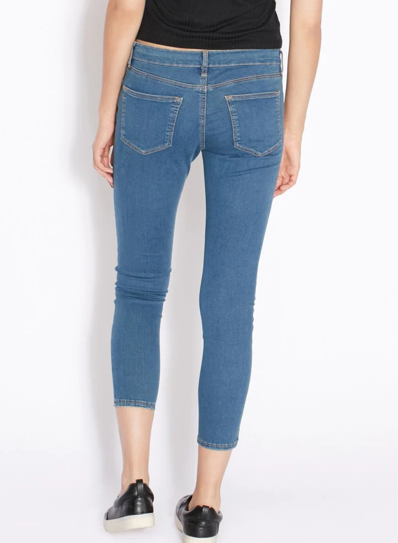 Topshop Petite MOTO Leigh Mid Rise Skinny Jeans