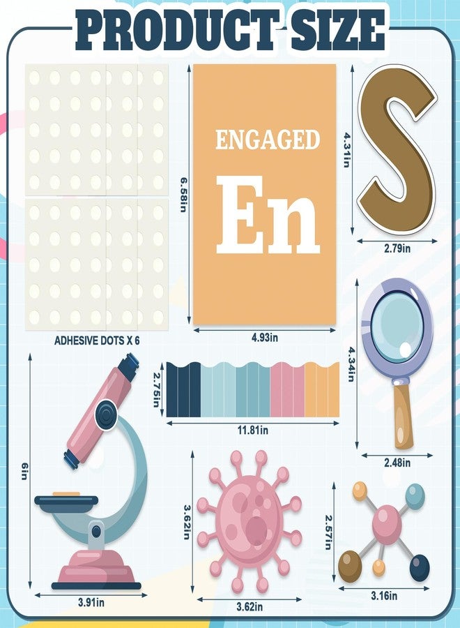 Funrous Periodic Table of Elements Bulletin Board Decorations Set Science Elements Classroom Decor Chemistry Laboratory Paper Cutouts for High School Bedroom Science Teacher Wall Party Supplies - Image 2