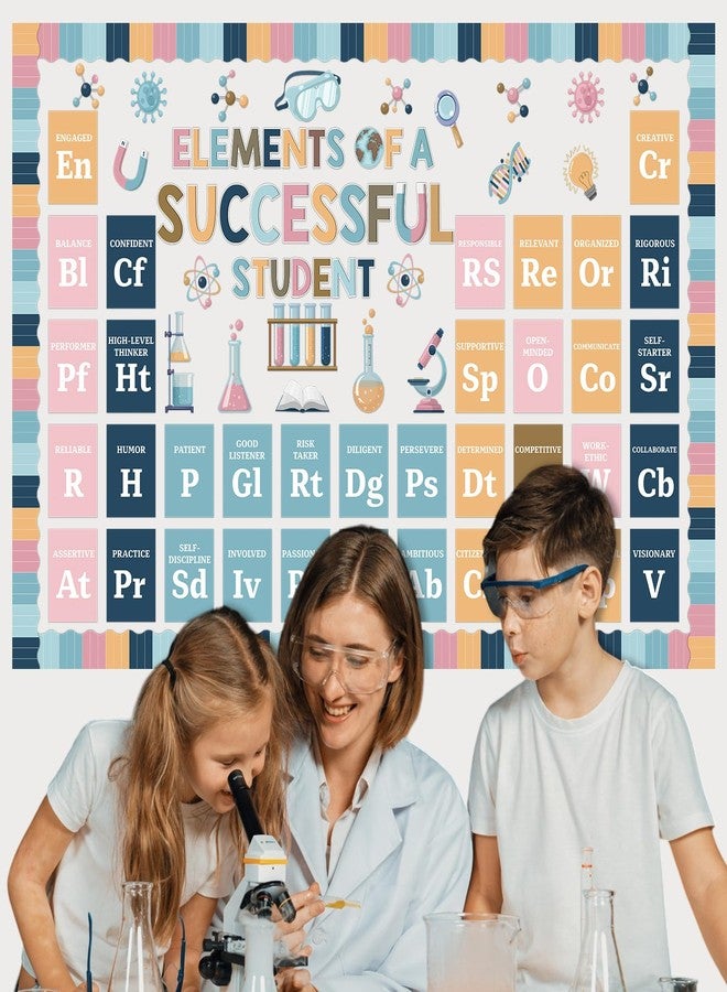Funrous Periodic Table of Elements Bulletin Board Decorations Set Science Elements Classroom Decor Chemistry Laboratory Paper Cutouts for High School Bedroom Science Teacher Wall Party Supplies - Image 5