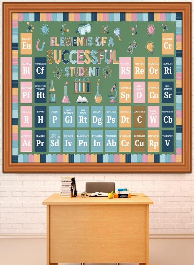 Funrous Periodic Table of Elements Bulletin Board Decorations Set Science Elements Classroom Decor Chemistry Laboratory Paper Cutouts for High School Bedroom Science Teacher Wall Party Supplies - Image 1