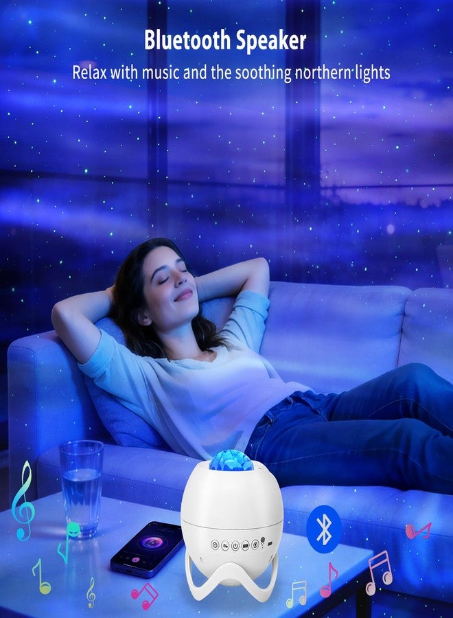MHAZDZE Star Projector, Galaxy Projector with Bluetooth and Remote, 360 Degree Panoramic Starry Sky 8 White Noise Night Lights for Bedroom, Party and Home Theater - Image 3