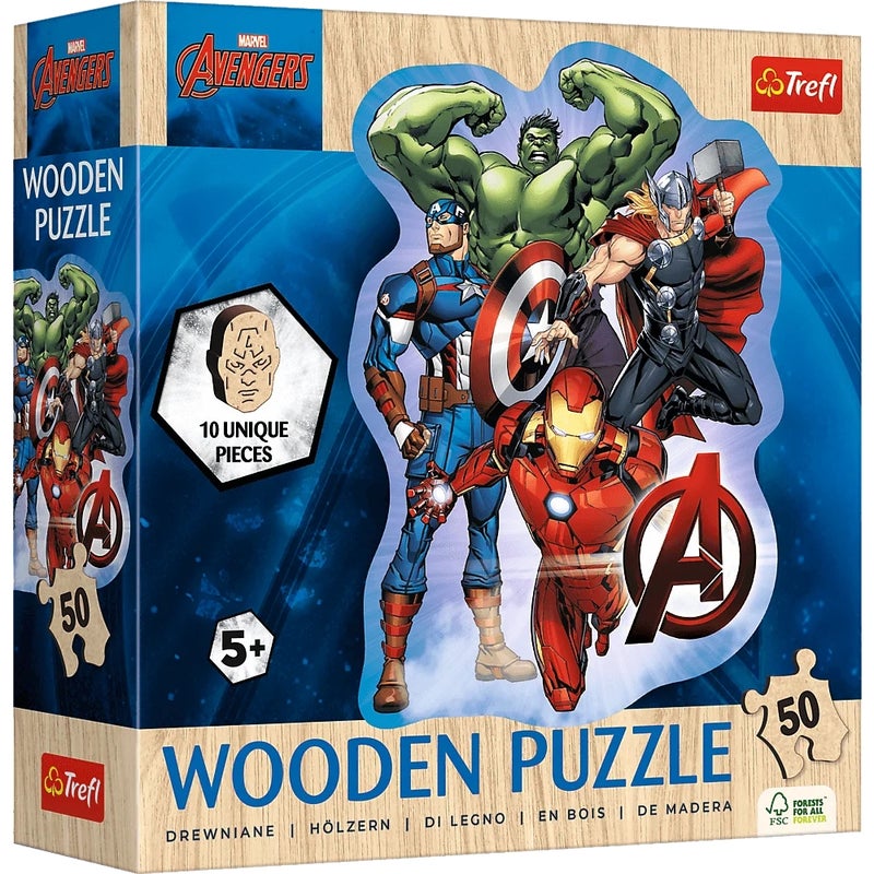 Trefl - Marvel Avengers Wooden Puzzle 50 Pieces - 20256 - Image 1