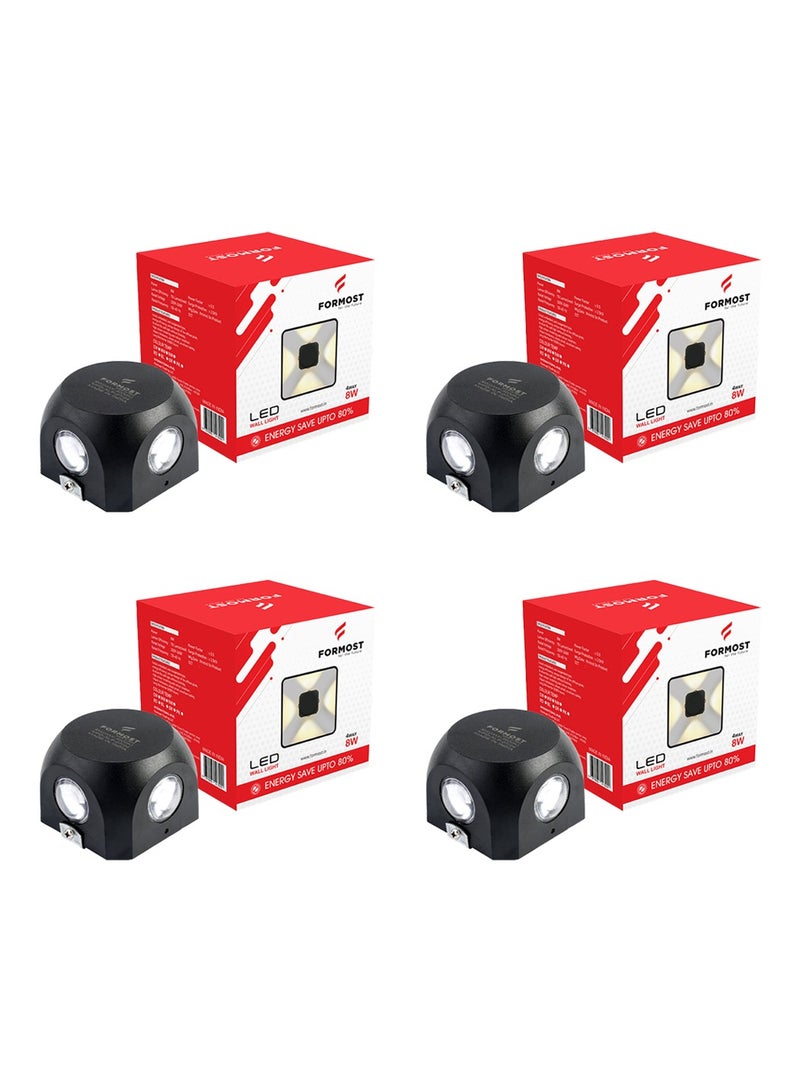 FORMOST FORMOST LED Wall Light Four Way for Decoration | Exterior Oval Shape Fixture Lamp Up and Down Light for Balcony | Warm White (8W, Pack of 4)  - Image 1