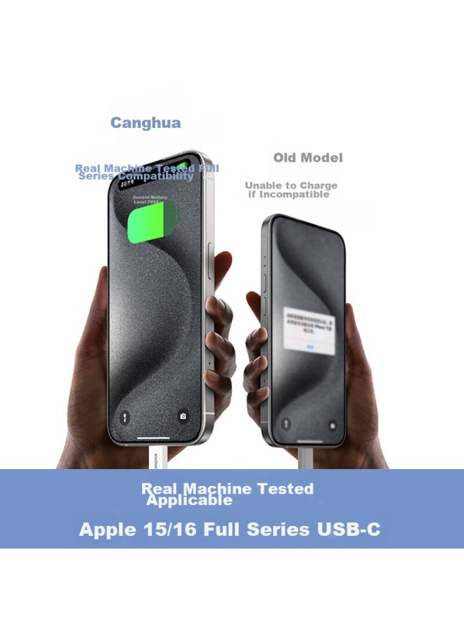 CangHua Suitable For Apple 15/16 Charging Cable, Type-c Data Cable, 3a Fast Charging Cable, Usb-c Car Carplay Universal, For Iphone 15/16 Promax, Huawei Phones, 2 Meters - Image 4